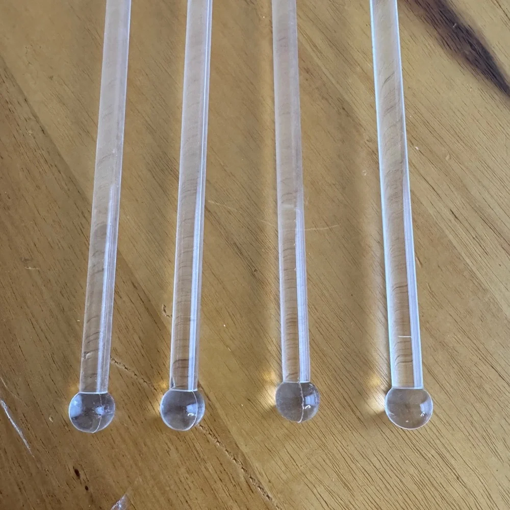 Hand blown glass cocktail‎ stirrers Christmas themed